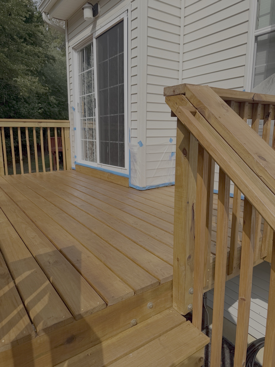 Residential deck staining and exterior wood project