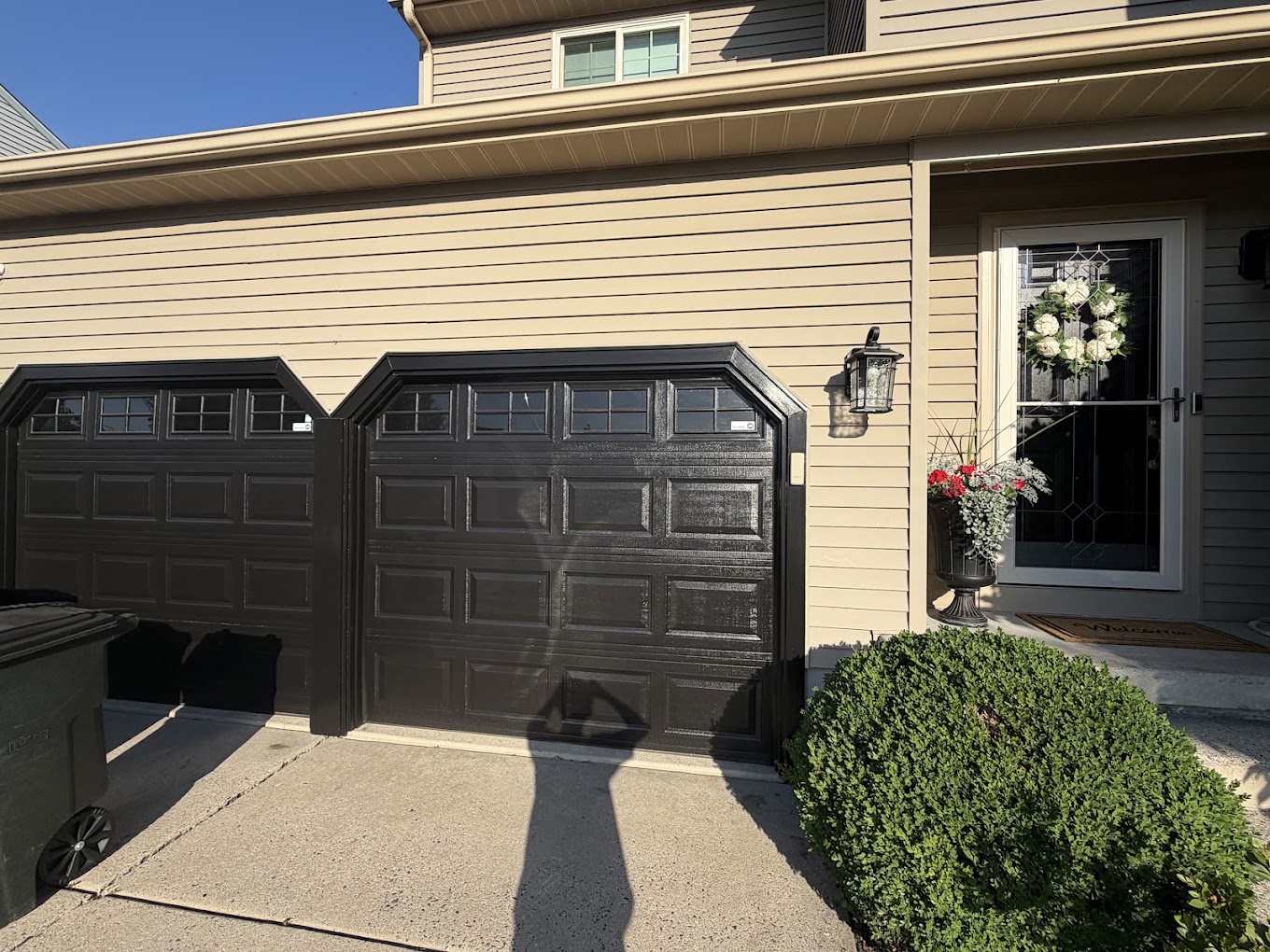 Residential exterior garage and entry painting